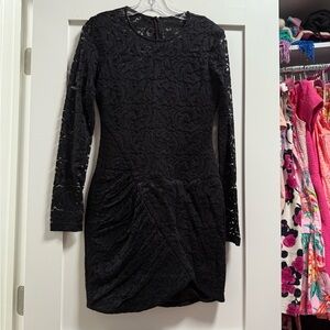 Elegant Black Lace Illusion Dress